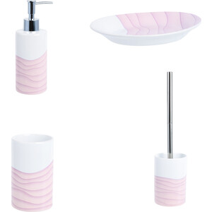 Набор аксессуаров Fixsen Agat 4 предмета, белый/розовый набор кухонных аксессуаров polaris