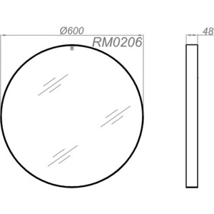 Зеркало Aqwella RM 60 круглое черное (RM0206BLK)