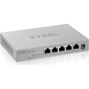 Коммутатор ZyXEL MG-105 multi-gigabit switch, 5x1 / 2.5GE, desktop, silent (MG-105-ZZ0101F) l2 коммутатор poe для ip видеокамер zyxel gs1350 6hp [gs1350 6hp eu0101f]