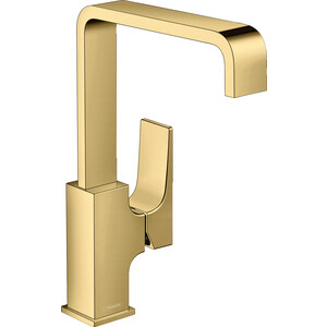 Смеситель для раковины Hansgrohe Metropol с донным клапаном Push-Open, золото (32511990) донный клапан timo черное золото 8011 18