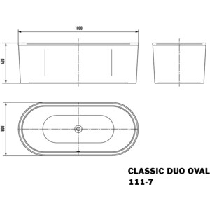 Ванна стальная Kaldewei Classic Duo Oval 111-7 Easy Clean 180х80 с панелью (291248053001)