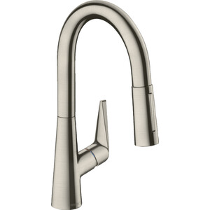 Смеситель для кухни Hansgrohe Aquno Select с выдвижным изливом, нержавеющая сталь (73850800)