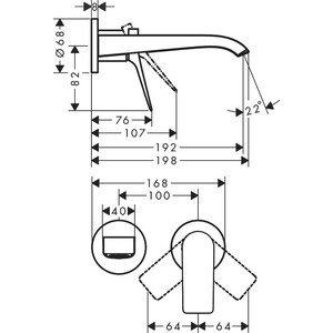 Смеситель для раковины Hansgrohe Vivenis для механизма 13622180, с донным клапаном, хром глянцевый (75050000)