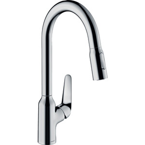 Смеситель для кухни Hansgrohe Focus с выдвижным изливом, хром глянцевый (71800000)