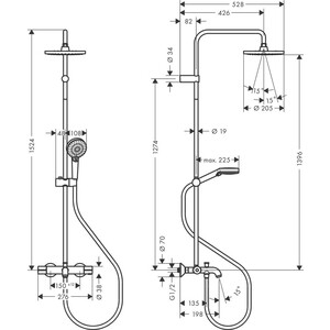 Душевая система Hansgrohe Vernis Blend с термостатом, хром (26274000)