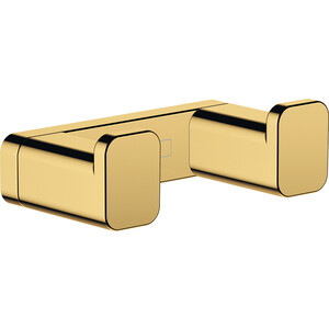 Крючок двойной Hansgrohe AddStoris двойной, золото (41755990) ценникодержатель на крючок подвесной 7 3 9 см прозрачный