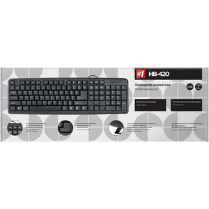 Клавиатура Defender HB-420 RU, черный, полноразмерная (45420)