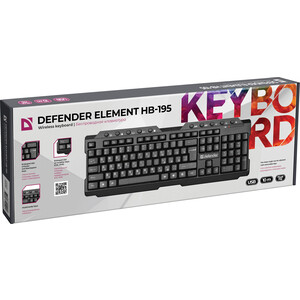 Клавиатура Defender Element HB-195 RU, черный, мультимедиа (45195)