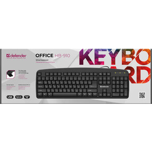 Клавиатура Defender Office HB-910 RU, черный, полноразмерная (45910)