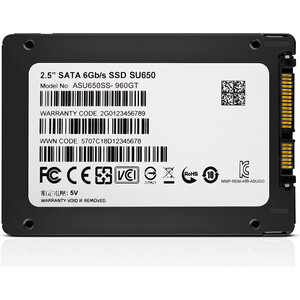 Твердотельный накопитель A-DATA 960GB SSD SU650 TLC 2.5'' SATAIII (ASU650SS-960GT-R) твердотельный накопитель a data 1tb sleg 700g 1tcs s48