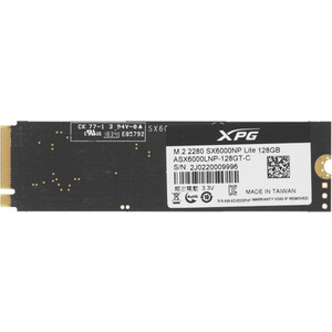 Твердотельный накопитель A-DATA 128GB SSD SX6000 Lite m.2 PCIe 2280 (ASX6000LNP-128GT-C)