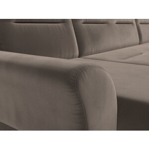 АртМебель П-образный диван Клайд велюр коричневый