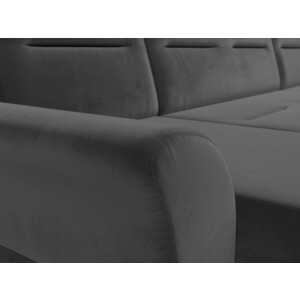 АртМебель П-образный диван Клайд велюр серый