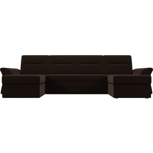АртМебель П-образный диван Клайд микровельвет коричневый