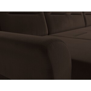 АртМебель П-образный диван Клайд микровельвет коричневый
