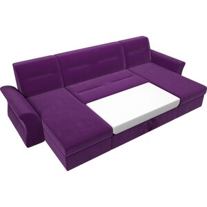 АртМебель П-образный диван Клайд микровельвет фиолетовый
