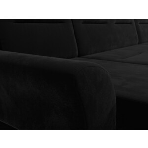 АртМебель П-образный диван Клайд микровельвет черный