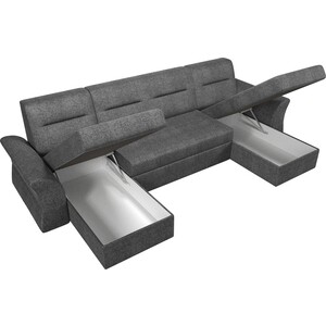 АртМебель П-образный диван Клайд рогожка серый