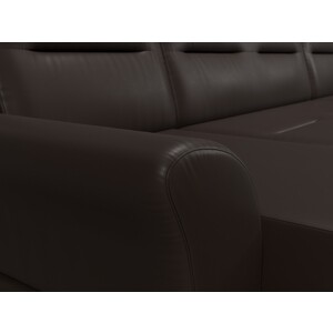 АртМебель П-образный диван Клайд эко кожа коричневый