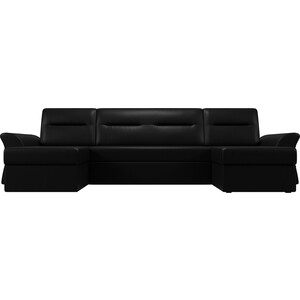 АртМебель П-образный диван Клайд эко кожа черный
