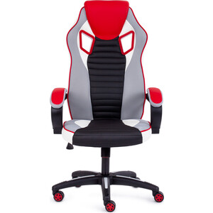 Кресло TetChair Pilot кож/зам/ткань, черный перфорированный/светло-серый/красный 36-6/06/TW-14/36-161