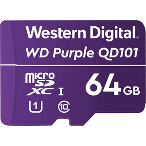 Флеш карта Western Digital (WD) microSDXC 64Gb Class 10 Purple (WDD064G1P0C)