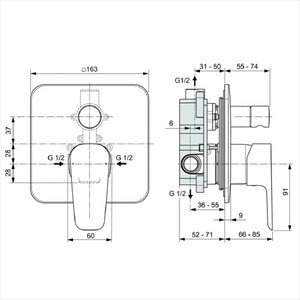 Комплект смесителей Ideal Standard Esla с душем (BD002X)