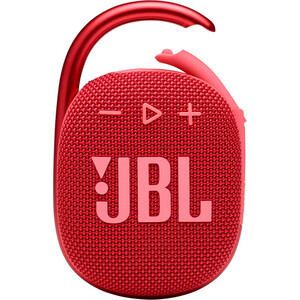 Портативная колонка JBL Clip 4 JBLCLIP4RED (моно, 5Вт, Bluetooth, 10 ч) красный портативная колонка jbl charge 5 jblcharge5red стерео 40вт bluetooth 20 ч красный