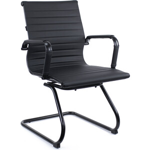 Кресло для посетителей Everprof Leo black CF экокожа черный эргономичное кресло everprof ergo black ткань