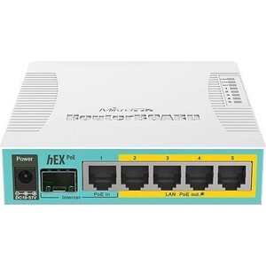 MikroTik hEX PoE (RB960PGS) 10/100/1000BASE-TX/SFP белый