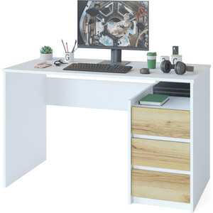 Стол письменный СОКОЛ СПм-21 белый/дуб делано письменный стол шведский стандарт