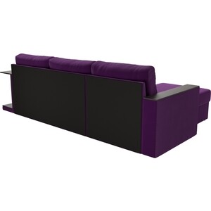 Угловой диван АртМебель Атланта С микровельвет фиолетовый левый угол