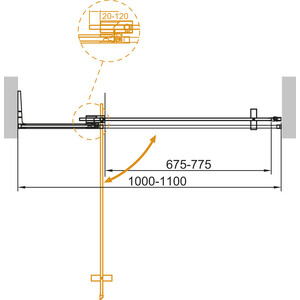 Душевая дверь Cezares Slider B-1 110-100х195 тонированная, хром (SLIDER-B-1-100/110-BR-Cr)
