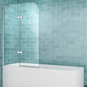 Шторка для ванны Abber Ewiges Wasser 120х140 профиль хром, стекло прозрачное (AG51120) шторка для ванны reflexion 60х140 тонированная черная rx14060tbl 05