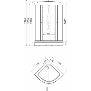 Душевая кабина Triton Ультра 100x100 задние стенки матовые, стекла прозрачные (Щ0000039046)