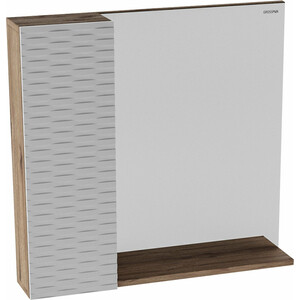 Зеркало-шкаф Grossman Альба 80х75 левый, веллингтон/белый (208006) подвесной шкаф style line альба люкс 60x24 белый лс 000010051