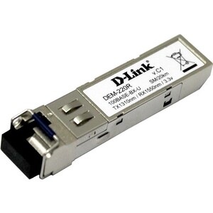 Трансивер D-Link 220R/20KM/A1A 100Base-BX-U Single-Mode 20KM SFP TX-1310/RX-1550nm 1000base single mode 1310nm sc connector 20km gigabit ethernet fiber media converter 1 pair