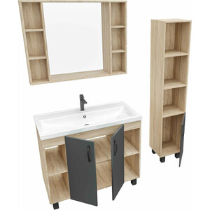 Мебель для ванной Grossman Флай 100х45 Фостер 100, серый/дуб сонома