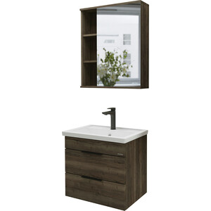Мебель для ванной Grossman Форта 60х40 темный дуб галифакс зеркальный шкаф 70x70 см темный дуб grossman форта 2070022