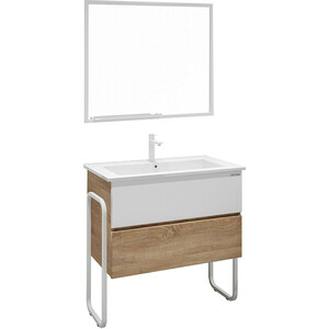 Мебель для ванной Grossman Солис 85х47 дуб сонома/белая зеркало grossman флай 80 дуб сонома 208001