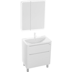 Мебель для ванной Grossman Адель 70х45 напольная, два ящика, белая мебель для ванной cersanit moduo 50 два ящика белая