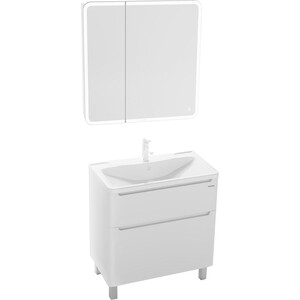 Мебель для ванной Grossman Адель 80х45 напольная, два ящика, белая опора для раковины напольная март ferro 60 см белый