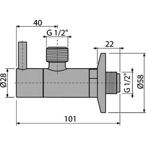 Угловой вентиль AlcaPlast с фильтром 1/2" круглый, хром (ARV003)