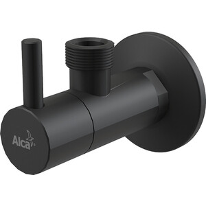 Угловой вентиль AlcaPlast с фильтром 1/2" круглый, черный матовый (ARV003-BLACK)
