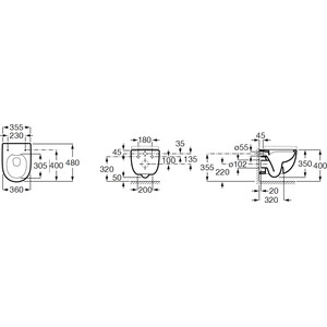 Комплект унитаза Roca Meridian ПЭК с инсталляцией и клавишей хром, сиденье микролифт (893104990, 8901140B1)