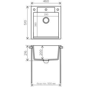 Кухонная мойка Polygran Argo 460 №14 серый (444669)