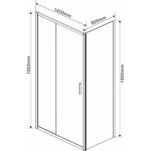 Душевой уголок Vincea Garda VSR-1G1 140x90 прозрачный, черный (VSR-1G9014CLB)