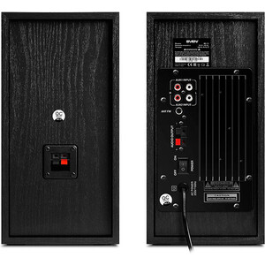Акустическая система Sven MC-10, чёрный, 2.0, мощность 2x25 Вт (RMS), FM - тюнер, USB/microSD, дисплей, пульт ДУ, Bluetooth (SV-014018)