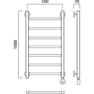 Полотенцесушитель электрический Акванерж Прямая 50х100 (000-10A10050_R)