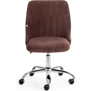 Кресло TetChair Swan флок коричневый 6 стул tetchair eli mod 8202 металл ткань коричневый g 062 61